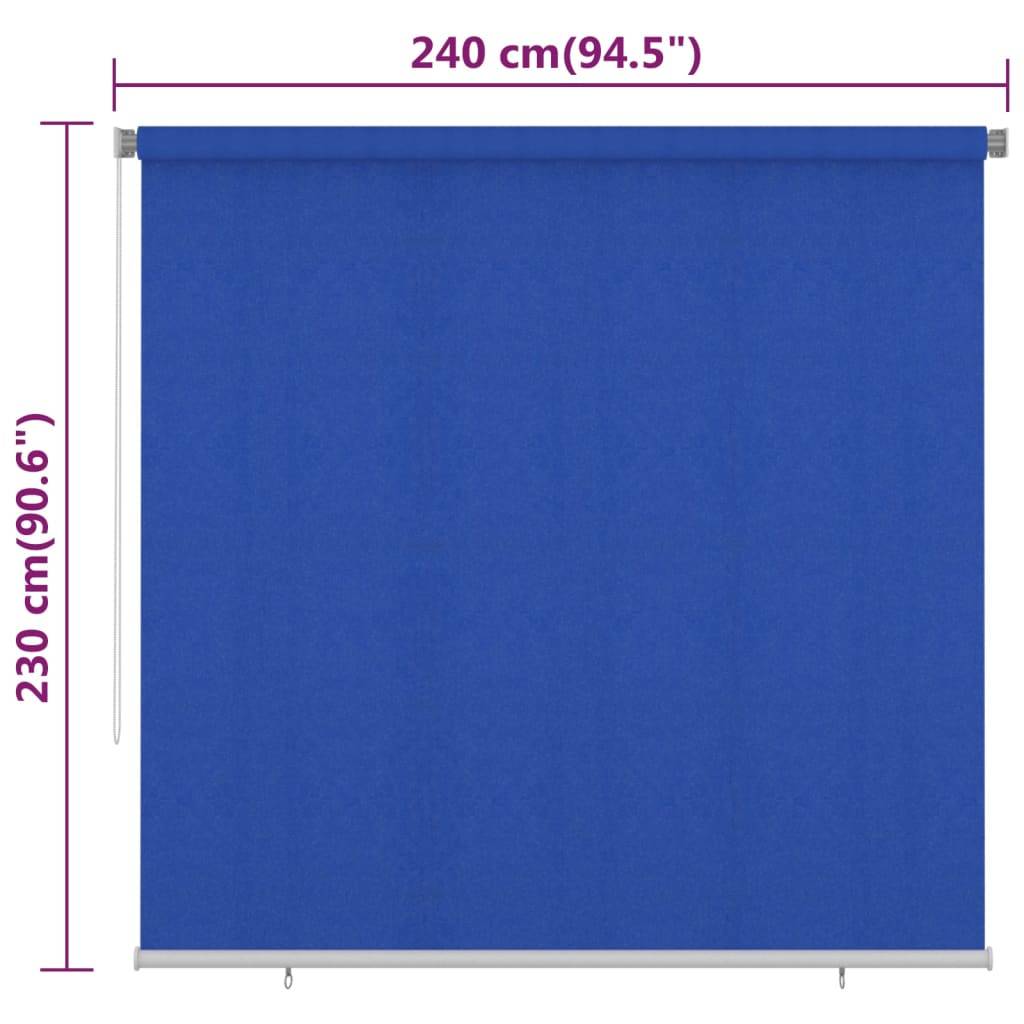 vidaXL Außenrollo 240x230 cm Blau HDPE
