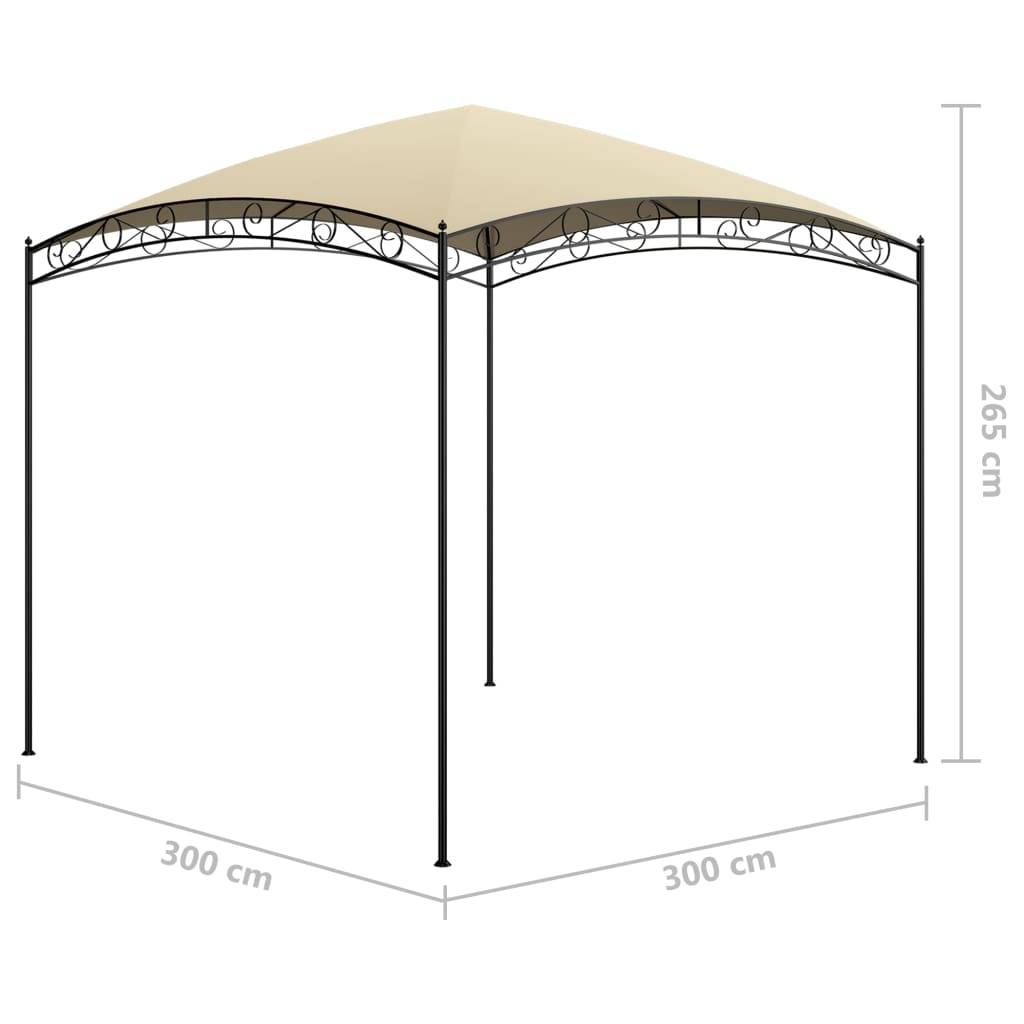 vidaXL Pavillon 3x3x2,65 m Creme 180 g/m²