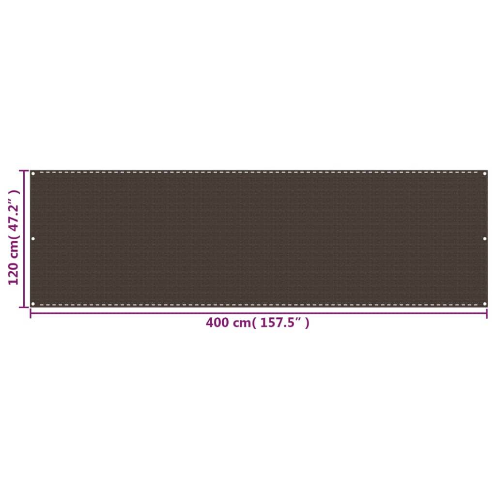 vidaXL Balkon-Sichtschutz Braun 120x400 cm HDPE