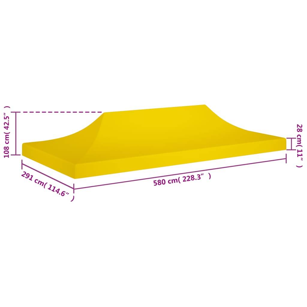 vidaXL Partyzelt-Dach 6x3 m Gelb 270 g/m²