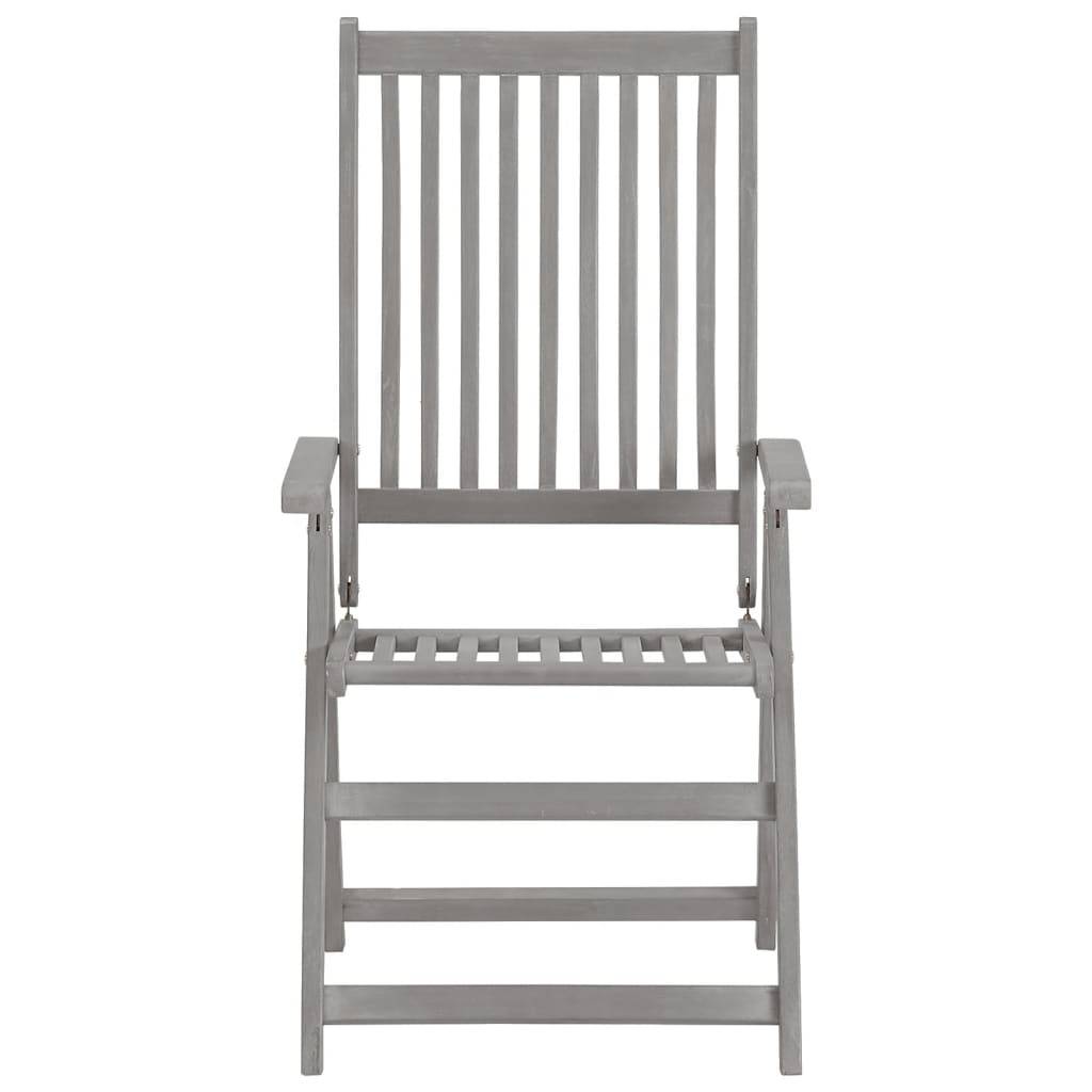 vidaXL Verstellbare Gartenstühle 2 Stk. mit Auflagen Massivholz Akazie
