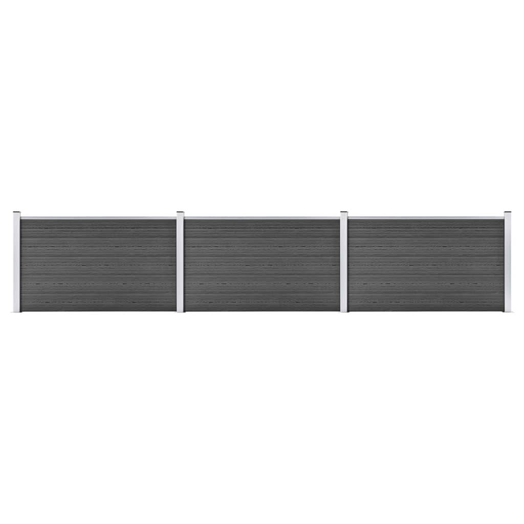 vidaXL Zaunelement Set WPC 526x105 cm Schwarz