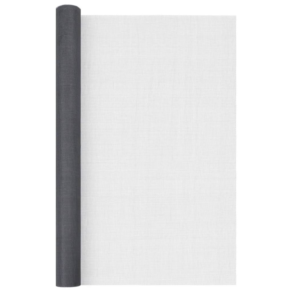 vidaXL Fliegengitter Fiberglas 112x500 cm Grau