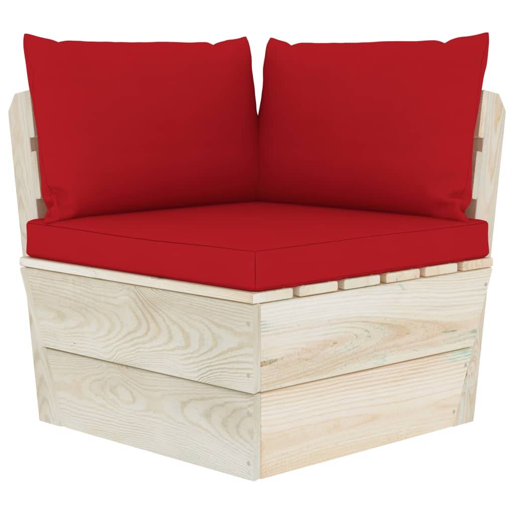 vidaXL Garten-Paletten-Ecksofa mit Kissen Imprägniertes Fichtenholz