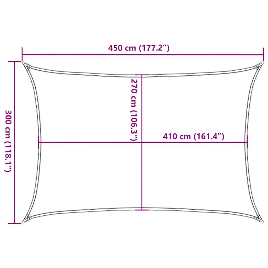 vidaXL Sonnensegel 160 g/m² Taupe 3x4,5 m HDPE