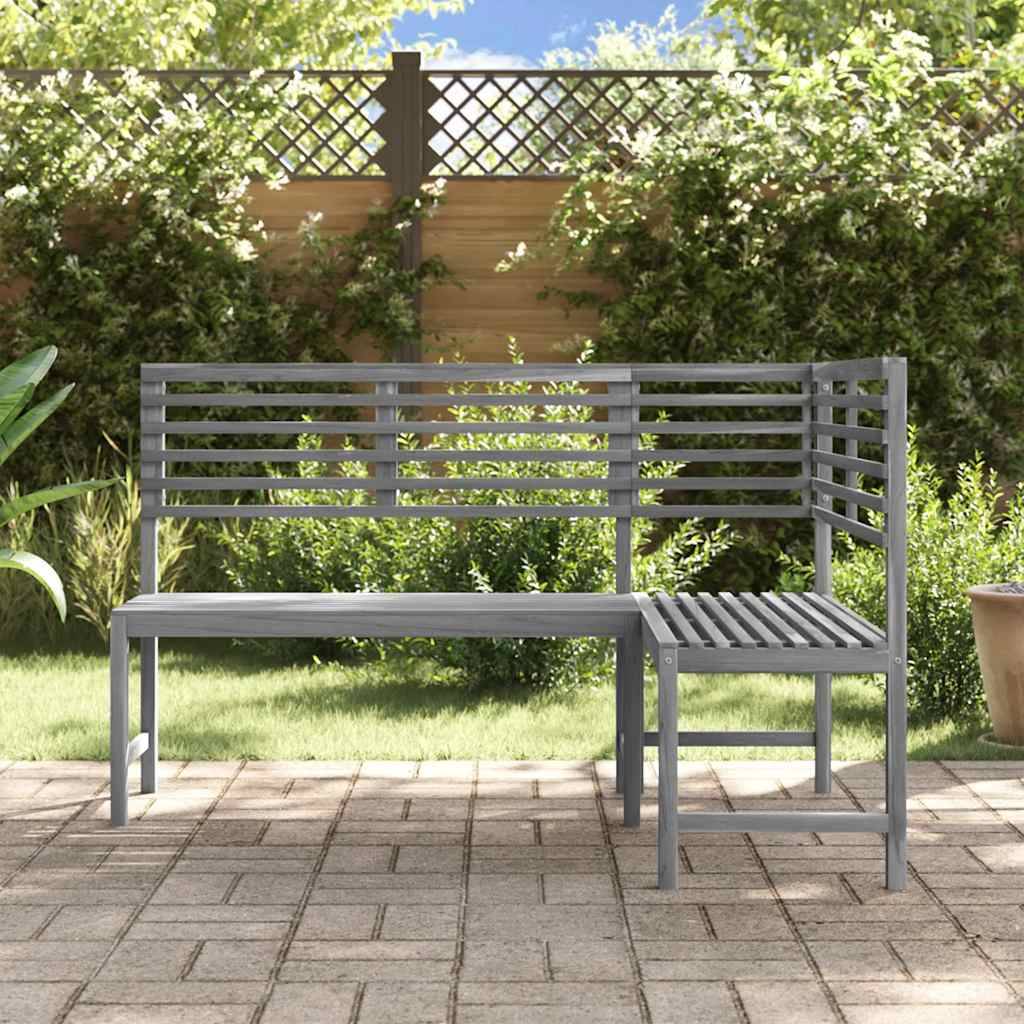 vidaXL Garten-Eckbank Grau 140 cm Massivholz Akazie