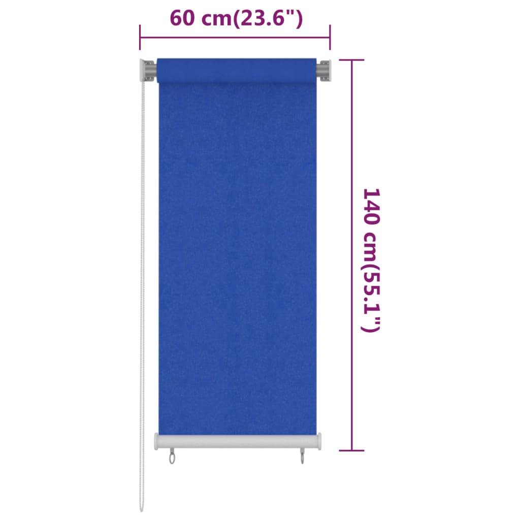 vidaXL Außenrollo 60x140 cm Blau HDPE