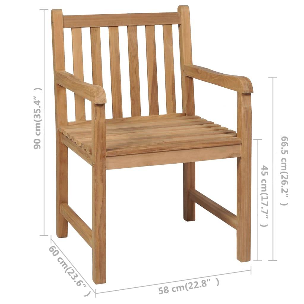 vidaXL Gartenstühle 2 Stk. mit Hellblauen Kissen Massivholz Teak