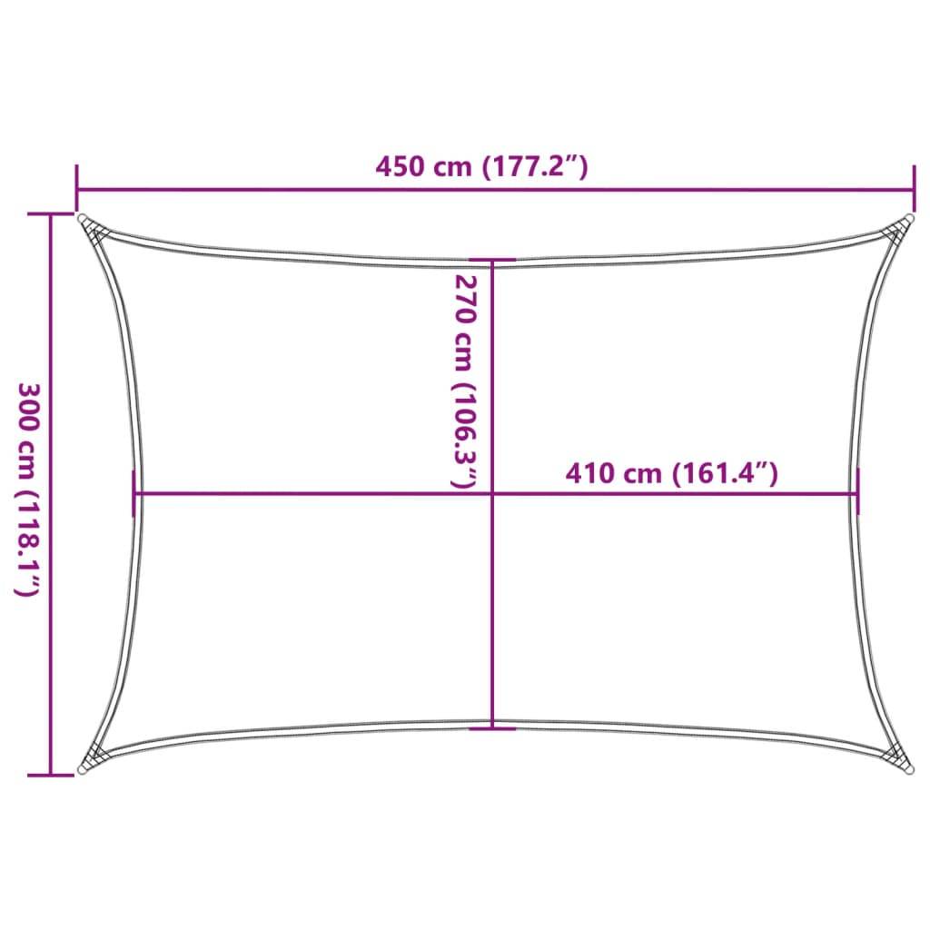 vidaXL Sonnensegel 160 g/m² Anthrazit 3x4,5 m HDPE