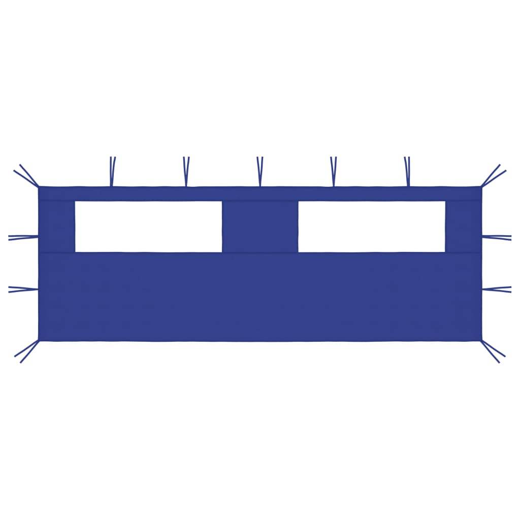 vidaXL Pavillon-Seitenwand mit Fenstern 6x2 m Blau