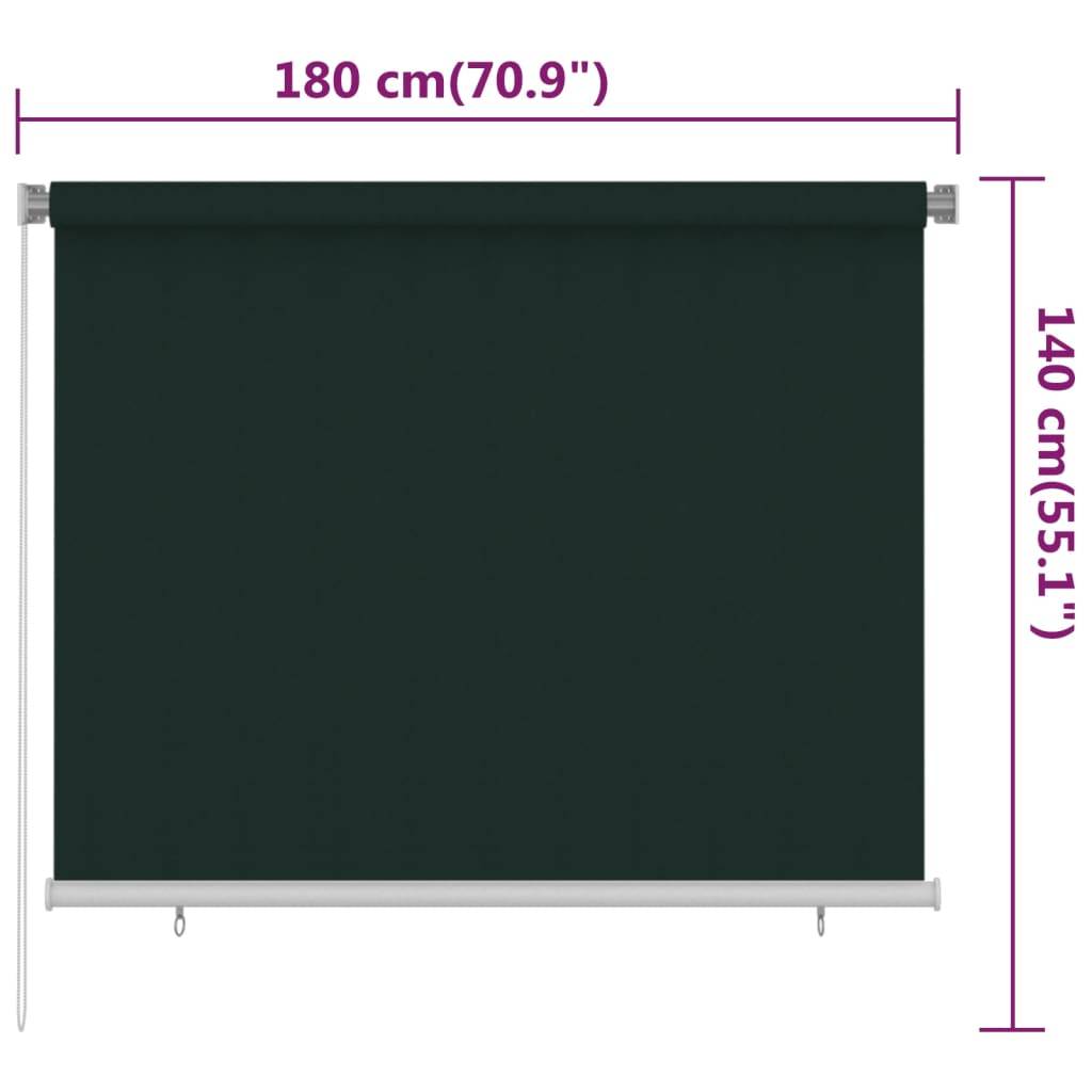 vidaXL Außenrollo 180x140 cm Dunkelgrün HDPE