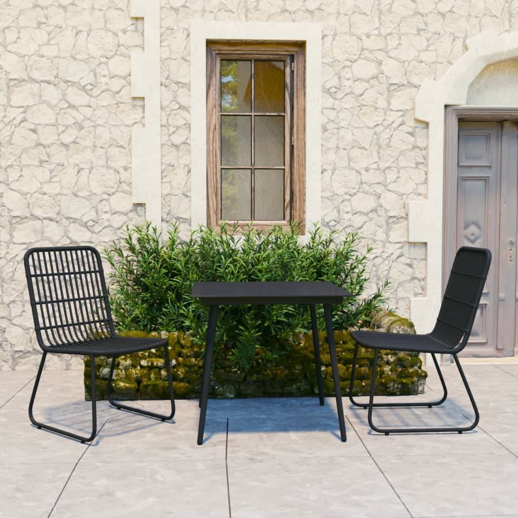 vidaXL 3-tlg. Garten-Essgruppe Poly Rattan und Glas