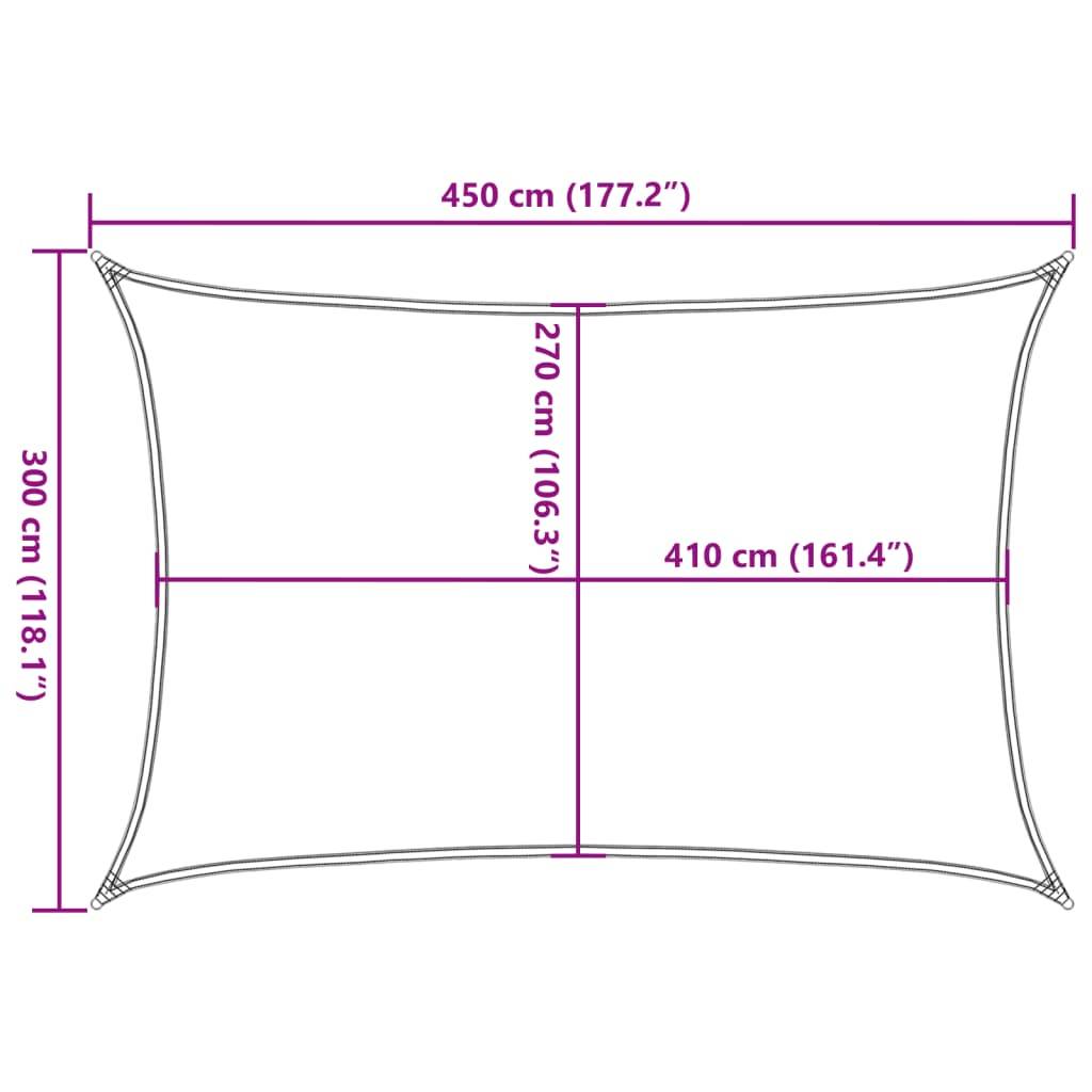 vidaXL Sonnensegel 160 g/m² Weiß 3x4,5 m HDPE