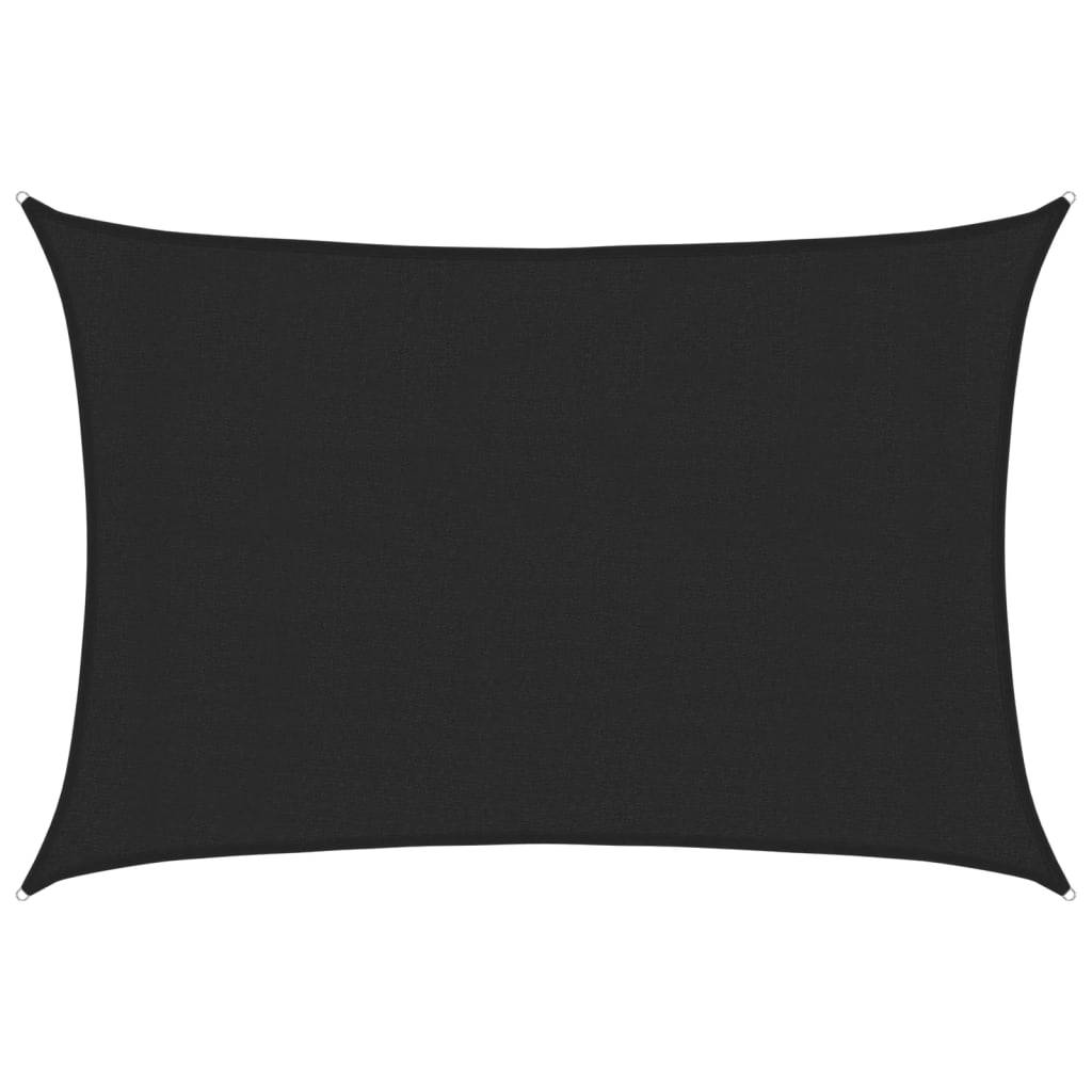 vidaXL Sonnensegel 160 g/m² Schwarz 3x4,5 m HDPE