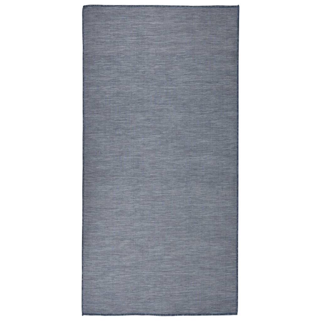 vidaXL Outdoor-Teppich Flachgewebe 100x200 cm Blau