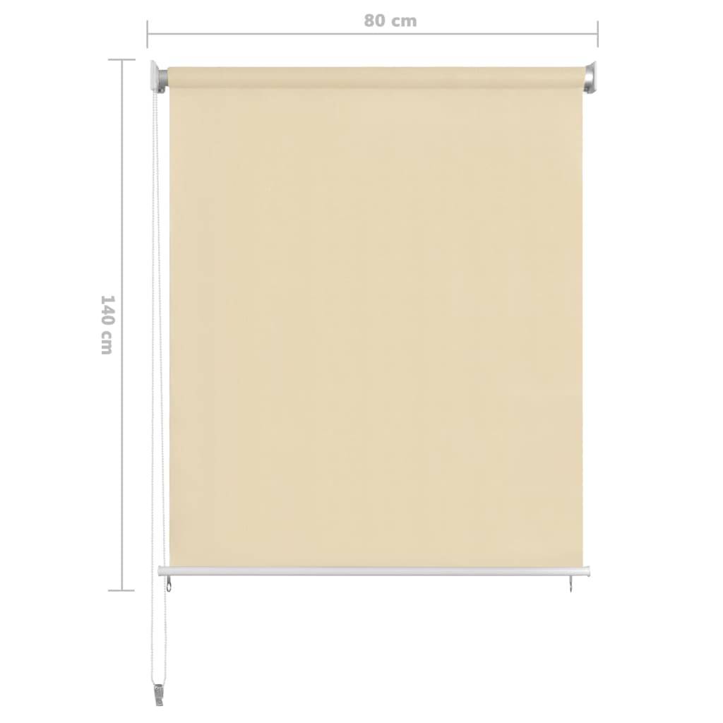 vidaXL Außenrollo Creme 80x140 cm HDPE
