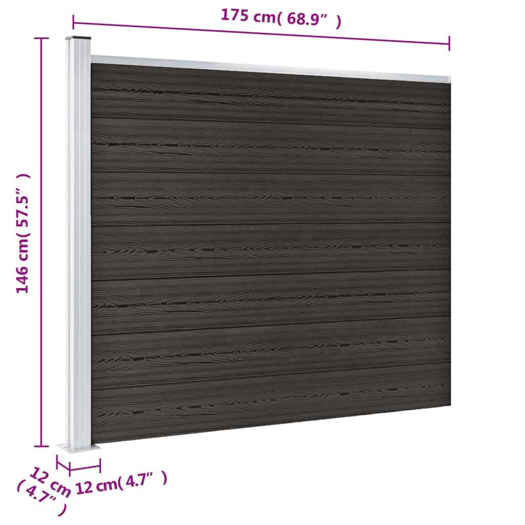 vidaXL Zaunelement WPC 175x146 cm Grau
