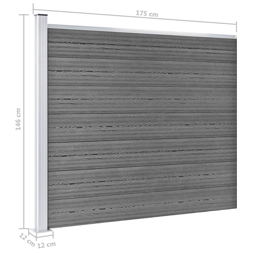 vidaXL Zaunelement Set WPC 872x146 cm Grau