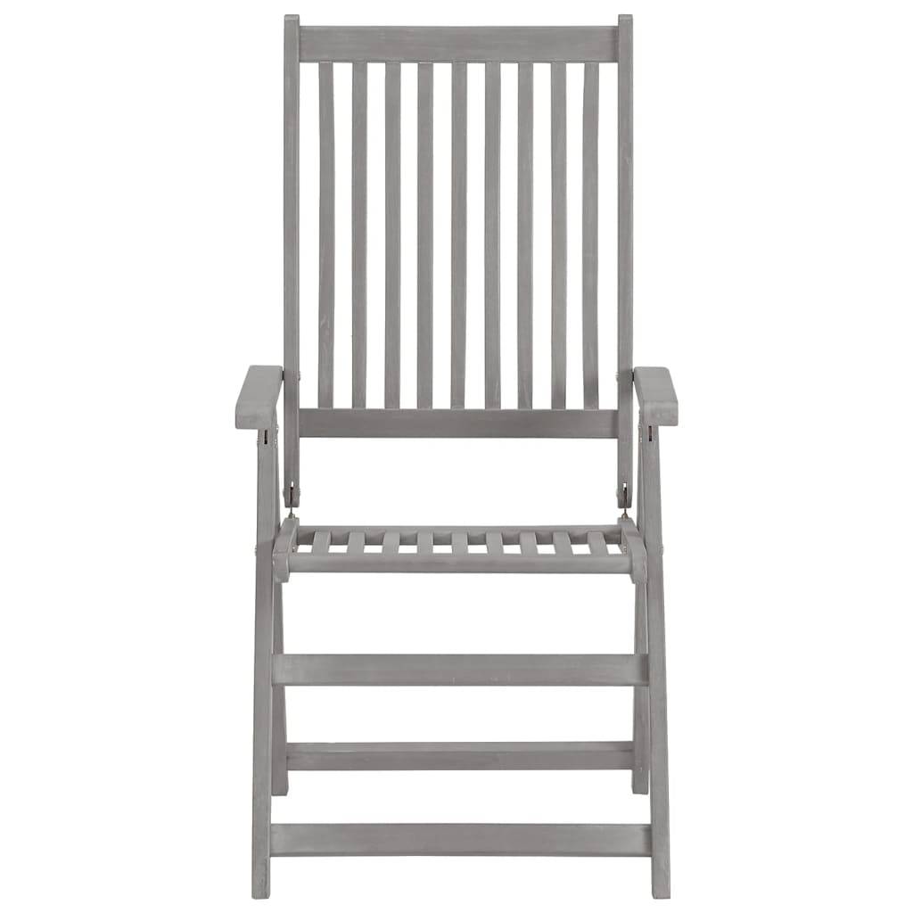 vidaXL Verstellbare Gartenstühle 2 Stk. mit Auflagen Massivholz Akazie