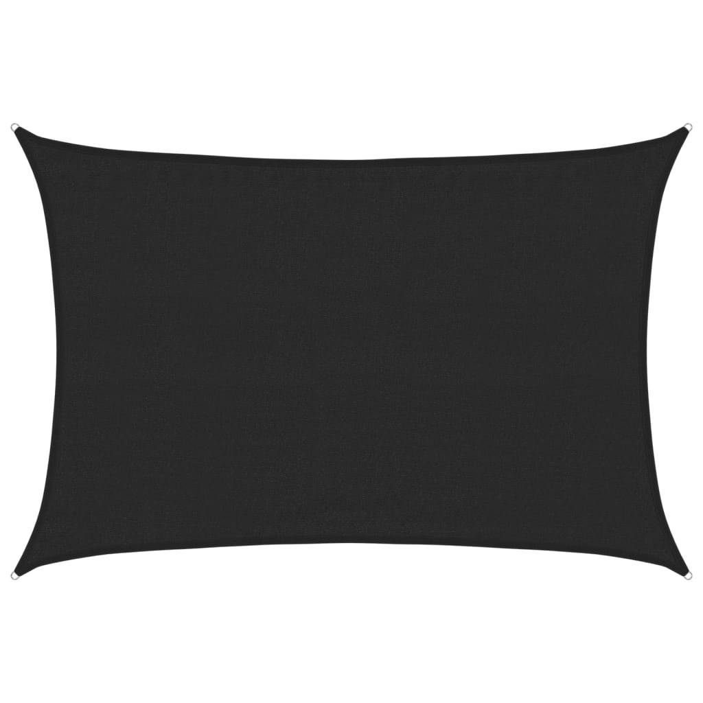 vidaXL Sonnensegel 160 g/m² Schwarz 3,5x4,5 m HDPE