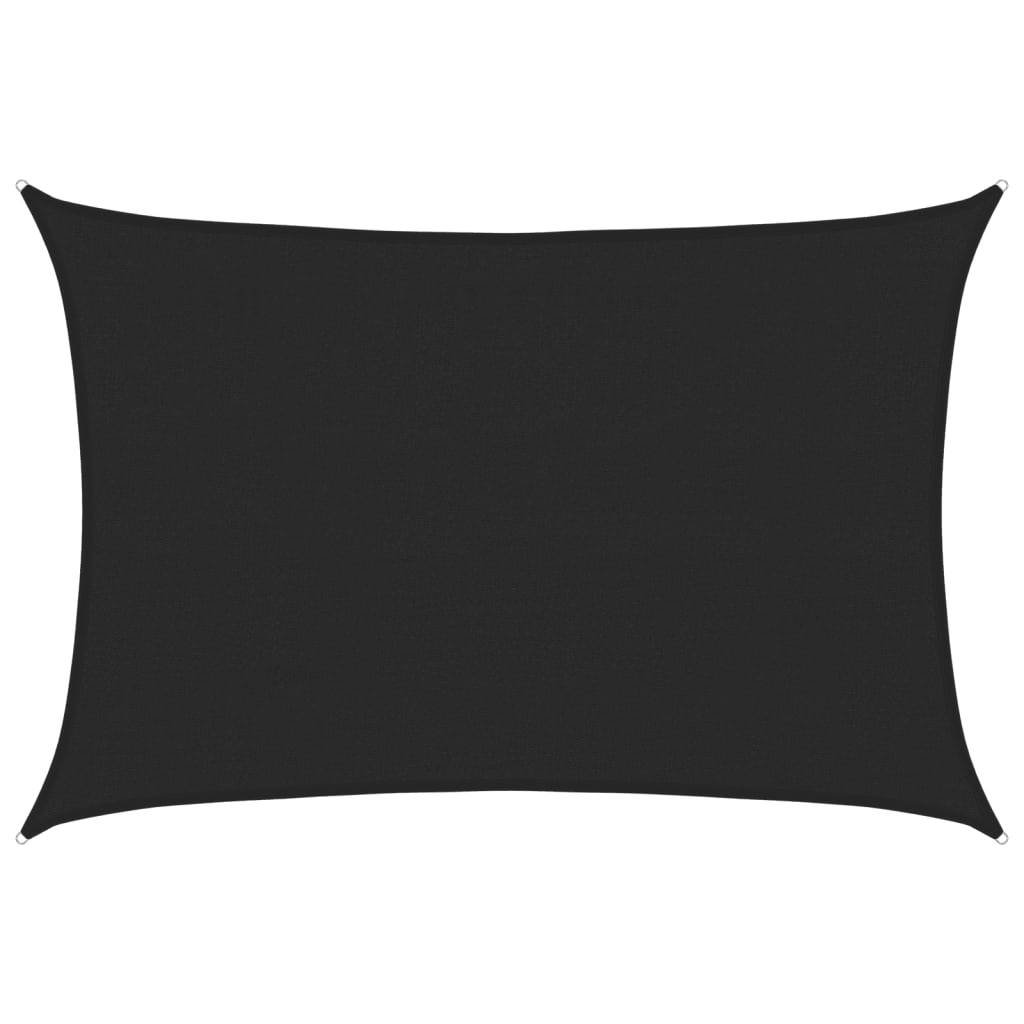 vidaXL Sonnensegel 160 g/m² Schwarz 4x6 m HDPE