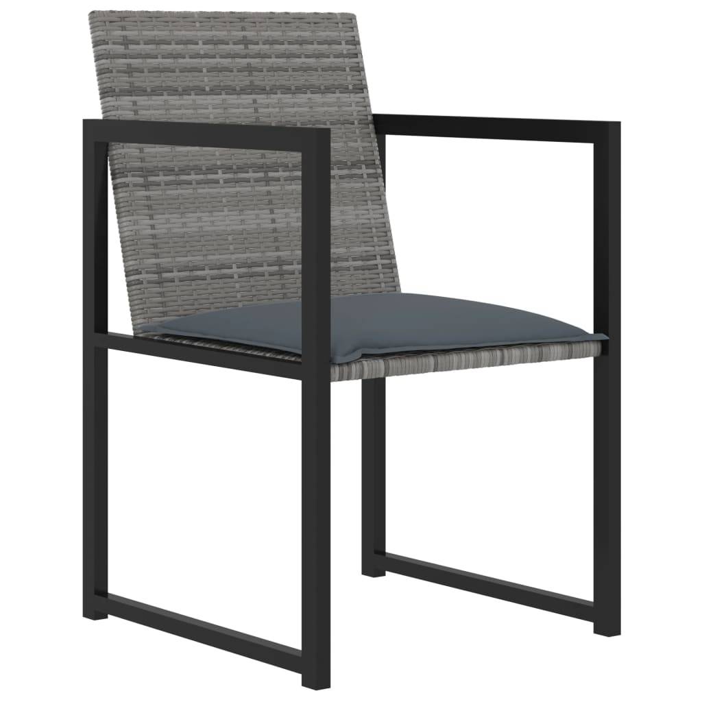vidaXL 9-tlg. Garten-Essgruppe mit Kissen Poly Rattan Grau