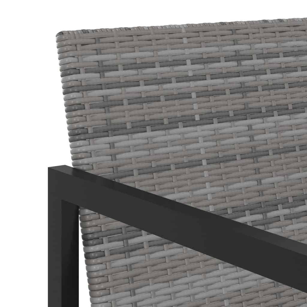 vidaXL 9-tlg. Garten-Essgruppe mit Kissen Poly Rattan Grau