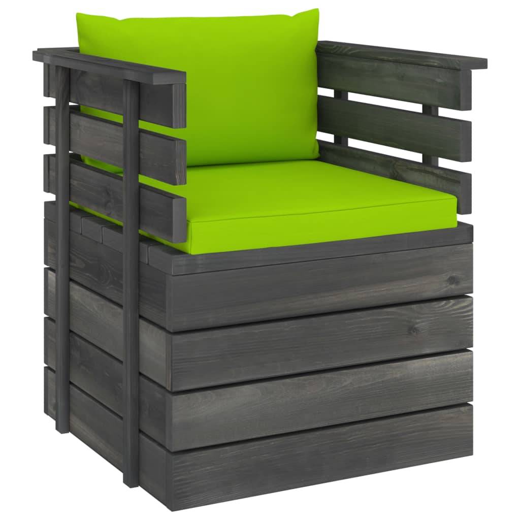 vidaXL Gartensessel mit Kissen Kiefernholz