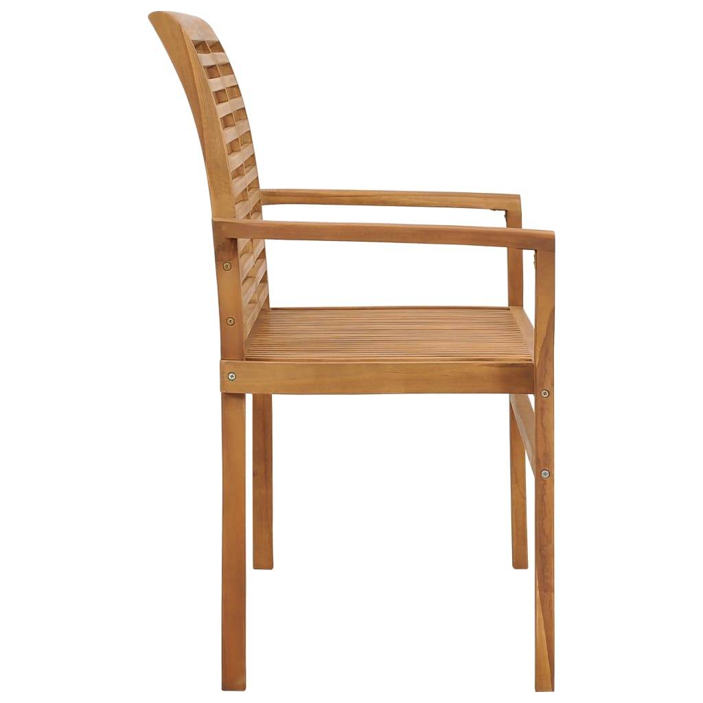 vidaXL Gartenbank mit Grüner Auflage 112 cm Massivholz Teak