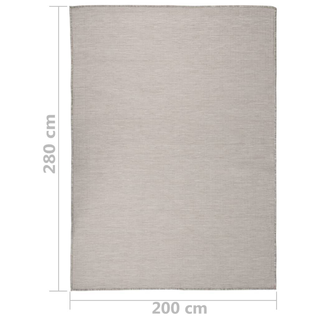 vidaXL Outdoor-Teppich Flachgewebe 200x280 cm Taupe