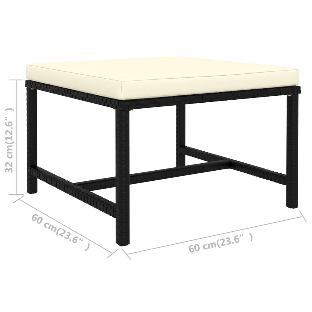 vidaXL 7-tlg. Garten-Lounge-Set mit Kissen Poly Rattan Schwarz
