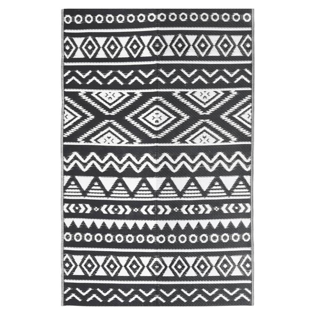 vidaXL Outdoor-Teppich ARAKIL Schwarz 140x200 cm PP