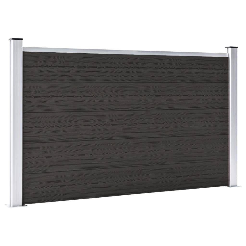 vidaXL Zaunelement WPC 180x105 cm Schwarz