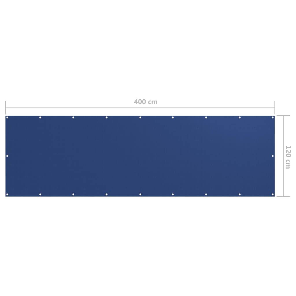 vidaXL Balkon-Sichtschutz Blau 120x400 cm Oxford-Gewebe