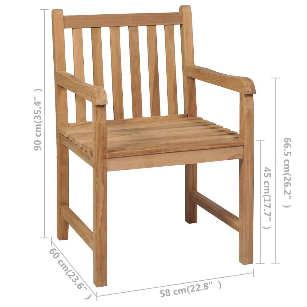 vidaXL Gartenstühle 2 Stk. mit Beige Kissen Massivholz Teak