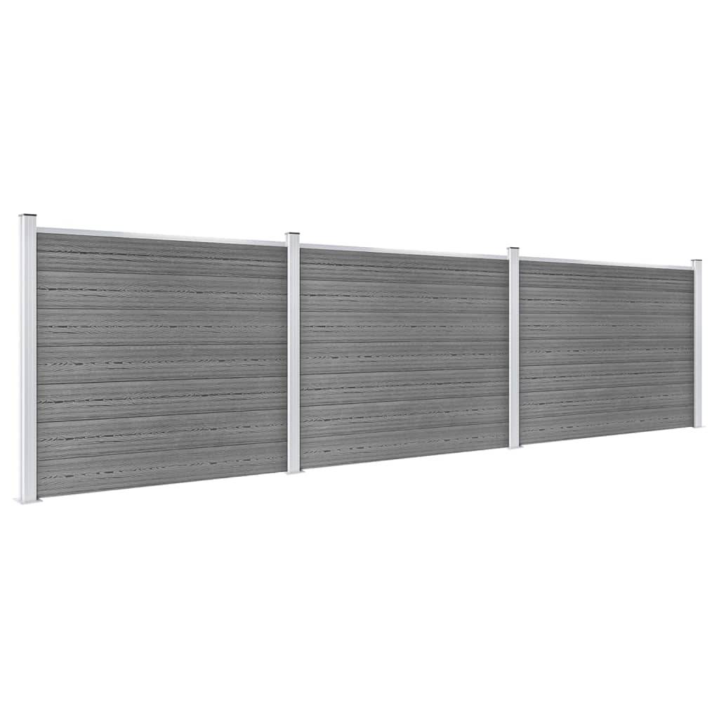 vidaXL Zaunelement Set WPC 526x146 cm Grau