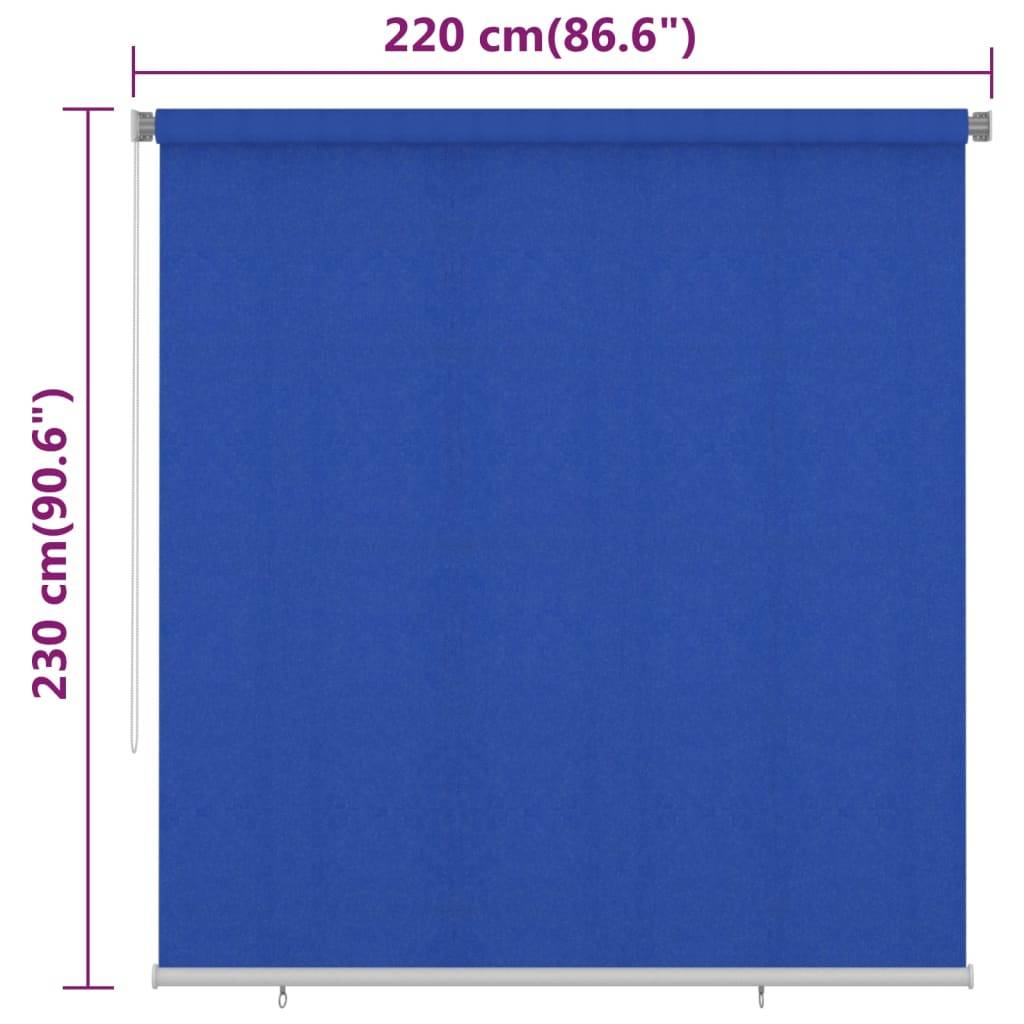 vidaXL Außenrollo 220x230 cm Blau HDPE