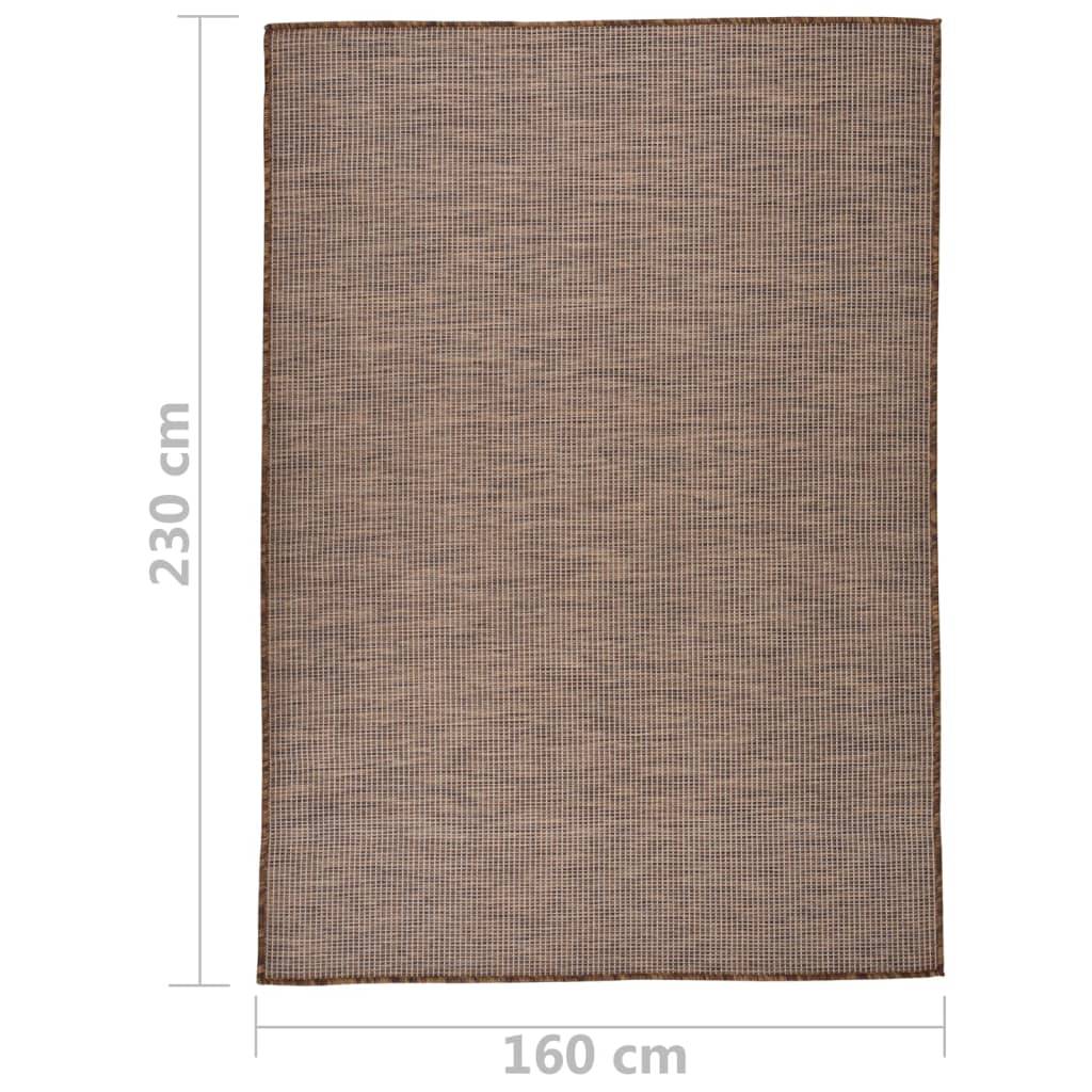 vidaXL Outdoor-Teppich Flachgewebe 160x230 cm Braun