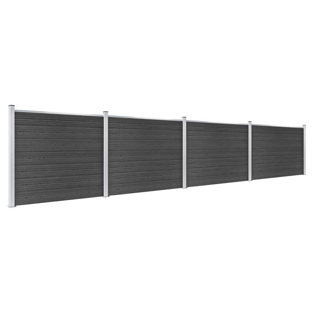 vidaXL Zaunelement Set WPC 699x146 cm Grau