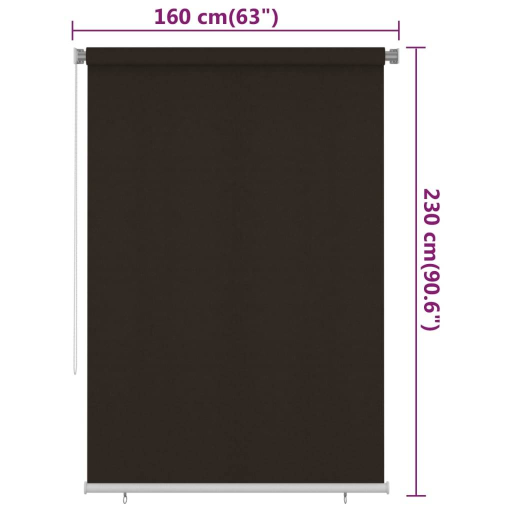 vidaXL Außenrollo 160x230 cm Braun HDPE