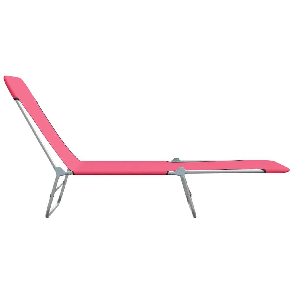 vidaXL Klappbare Sonnenliegen 2 Stk. Stahl und Stoff Rosa