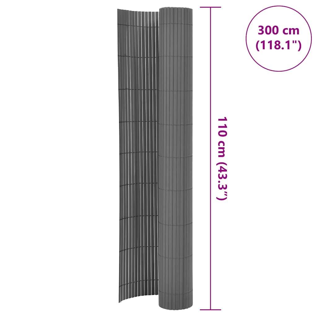 vidaXL Gartenzaun Doppelseitig 110x300 cm Grau