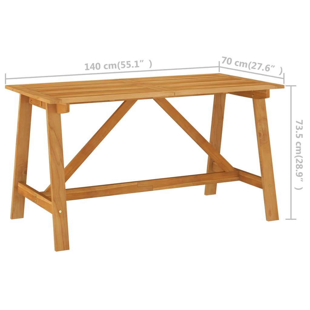 vidaXL Garten-Esstisch 140x70x73,5 cm Akazie Massivholz