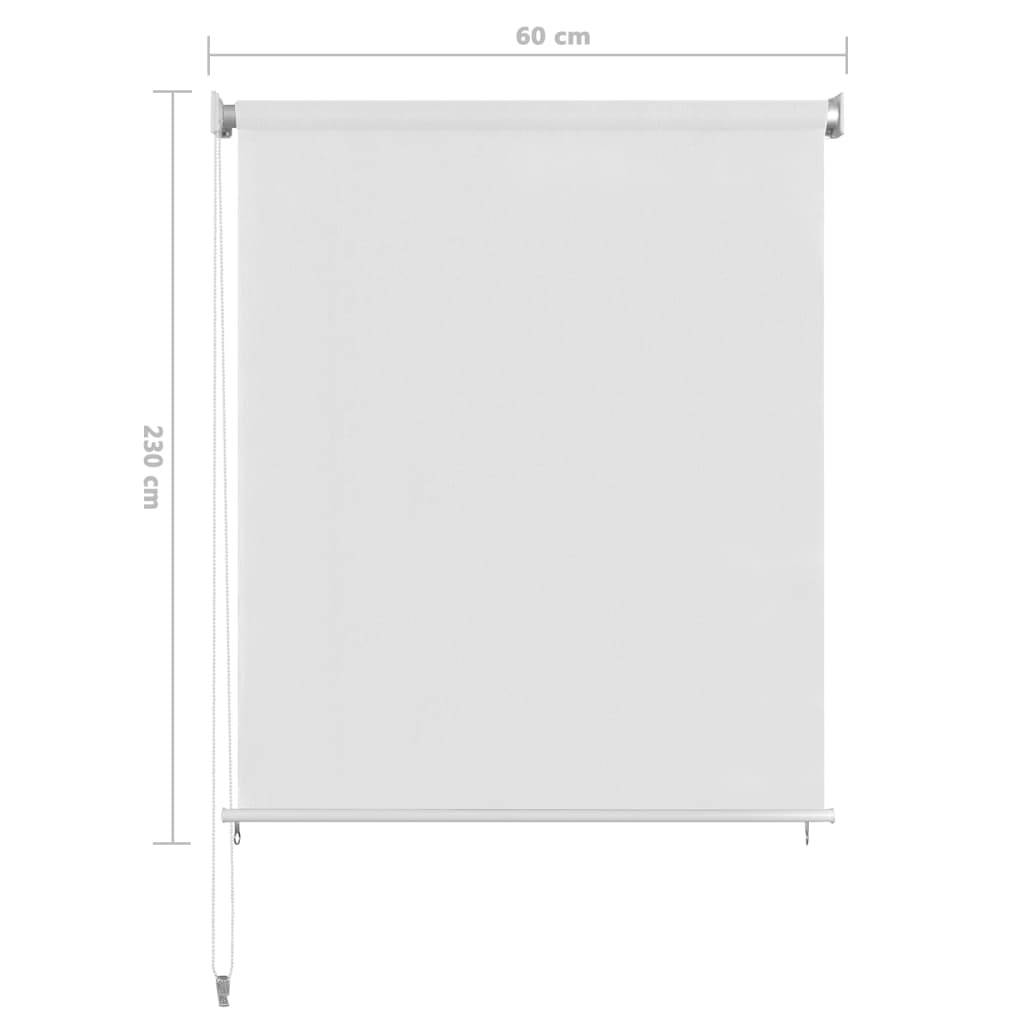 vidaXL Außenrollo Weiß 60x230 cm HDPE