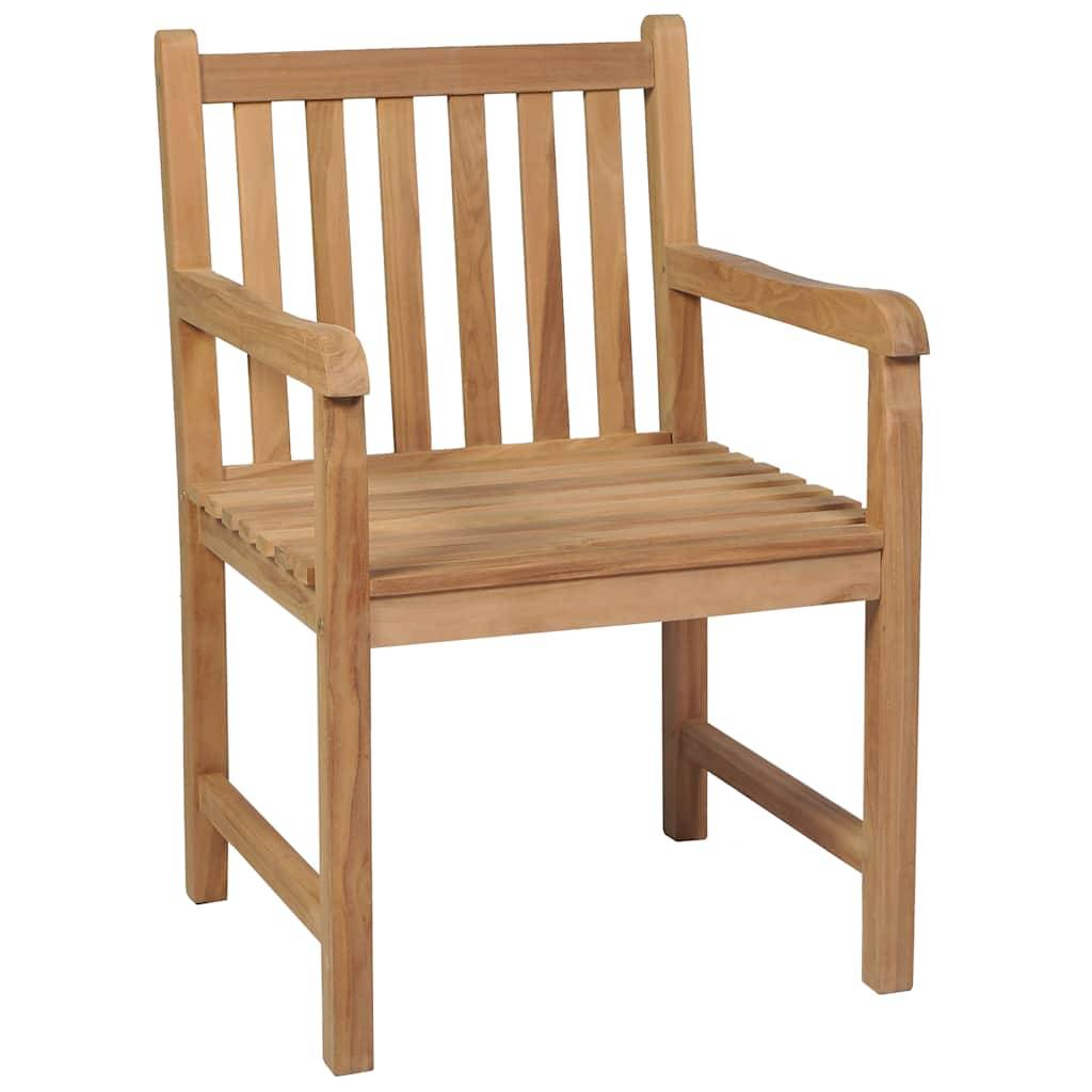 vidaXL Gartenstühle 8 Stk. mit Anthrazit Kissen Massivholz Teak