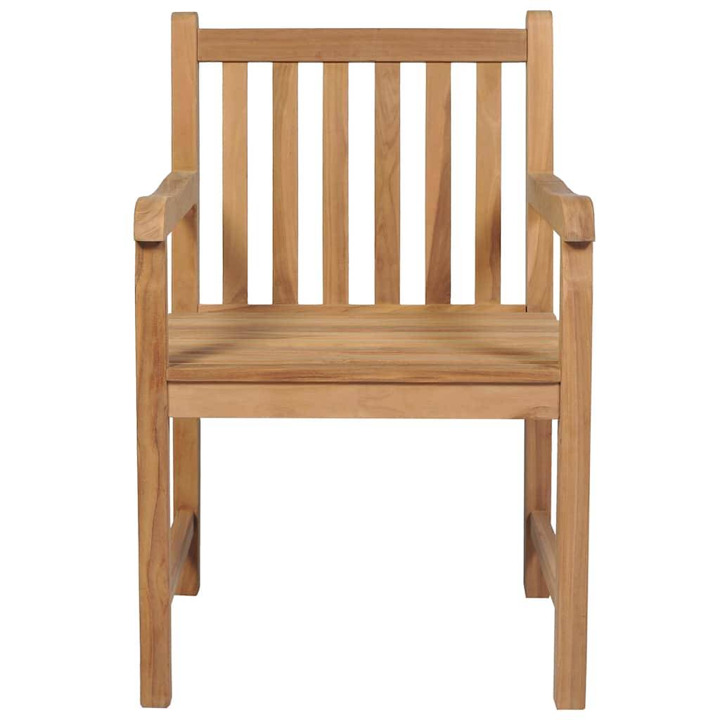 vidaXL Gartenstühle 2 Stk. mit Roten Kissen Massivholz Teak