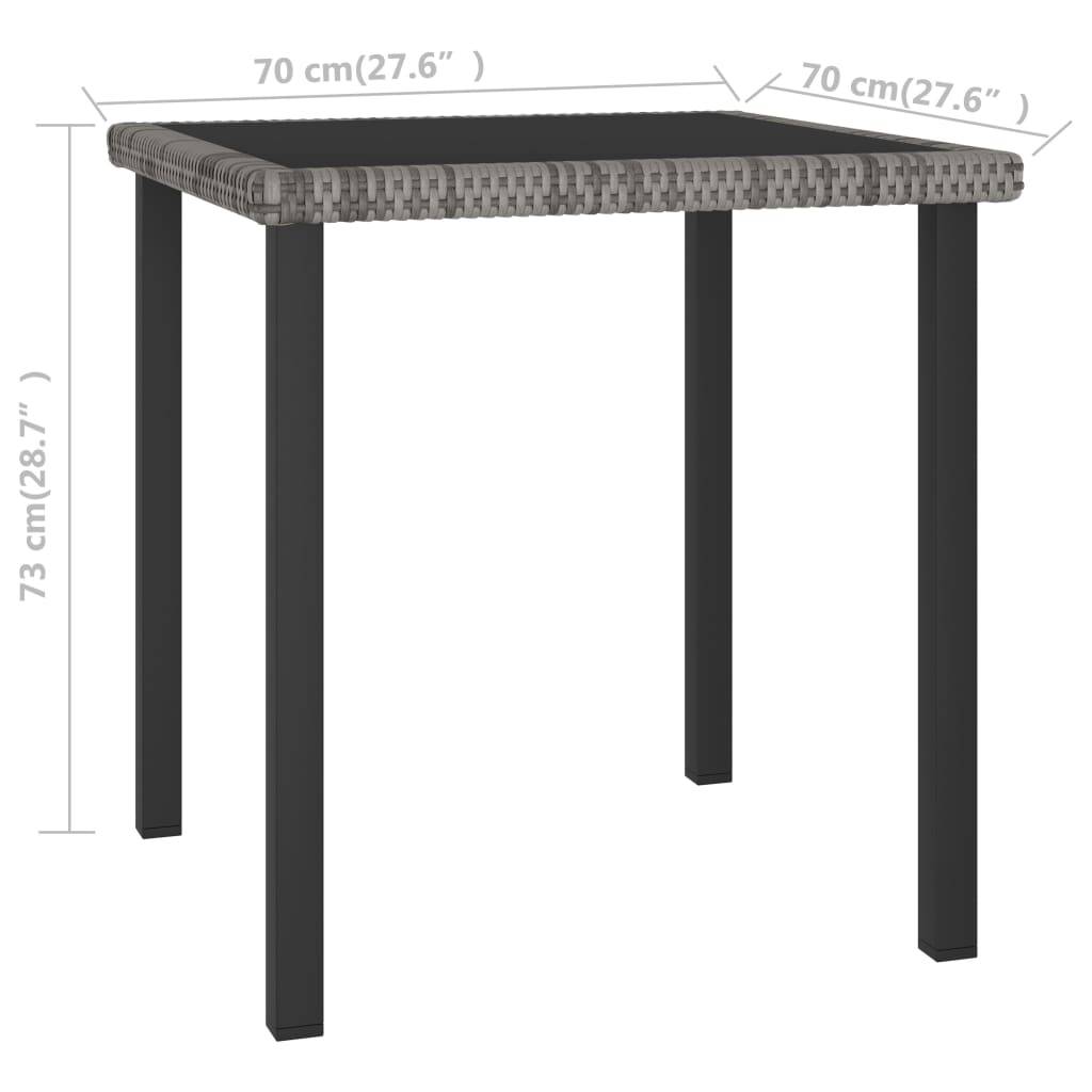 vidaXL 5-tlg. Garten-Essgruppe Poly Rattan Grau