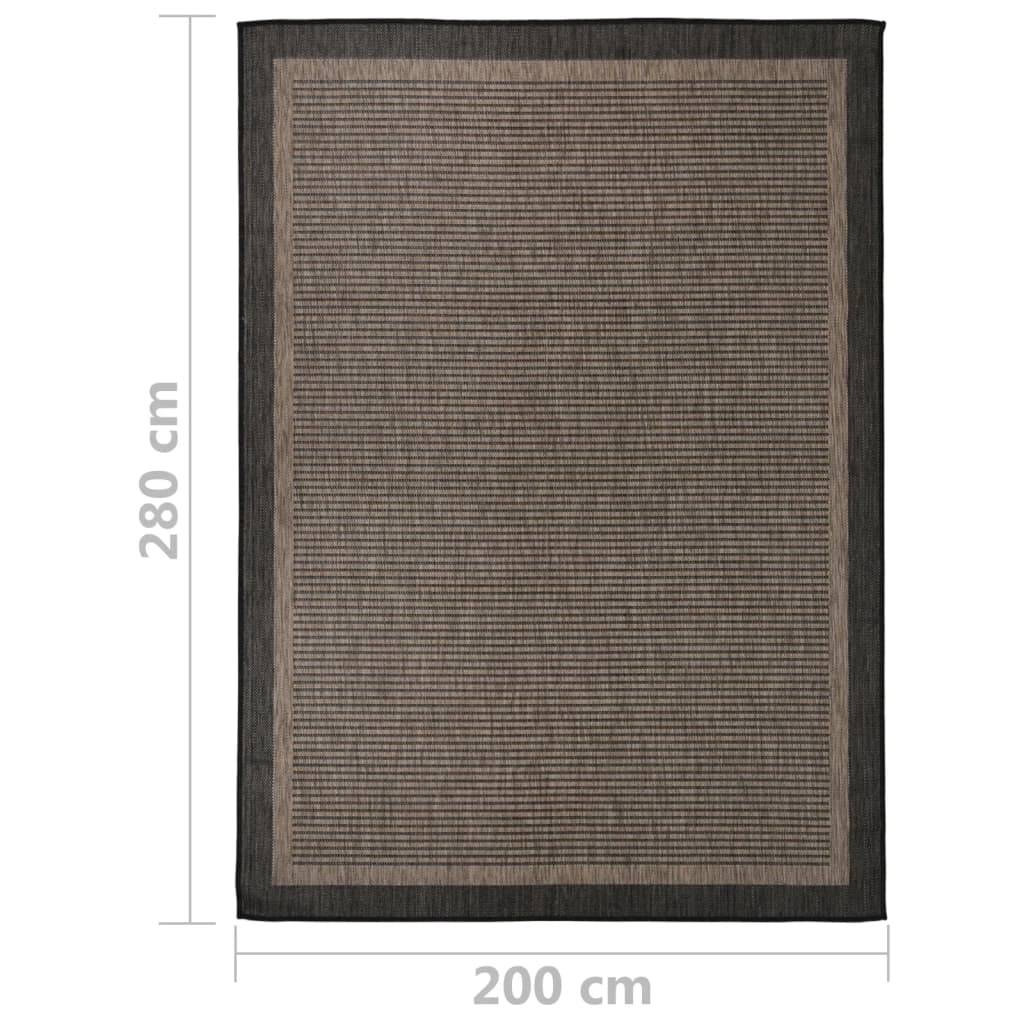 vidaXL Outdoor-Teppich Flachgewebe 200x280 cm Dunkelbraun