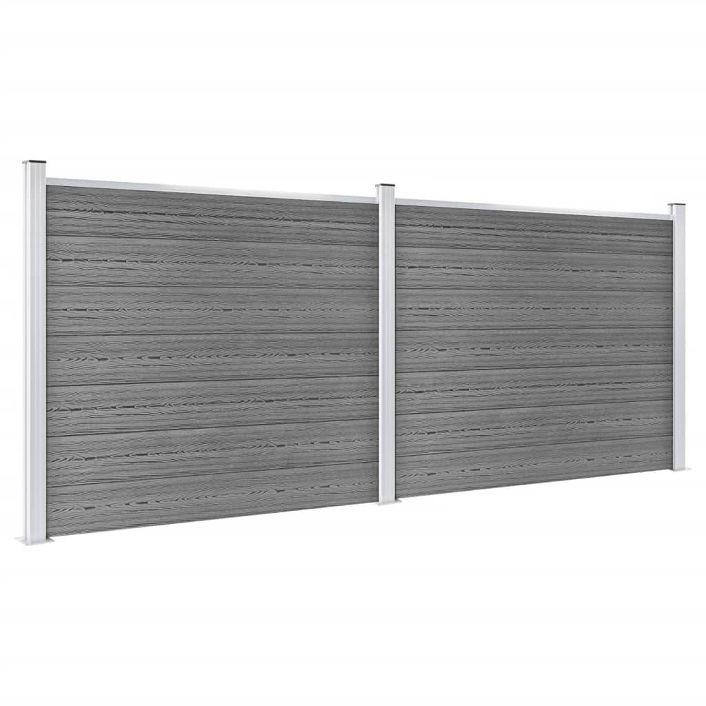 vidaXL Zaunelement Set WPC 353x146 cm Grau