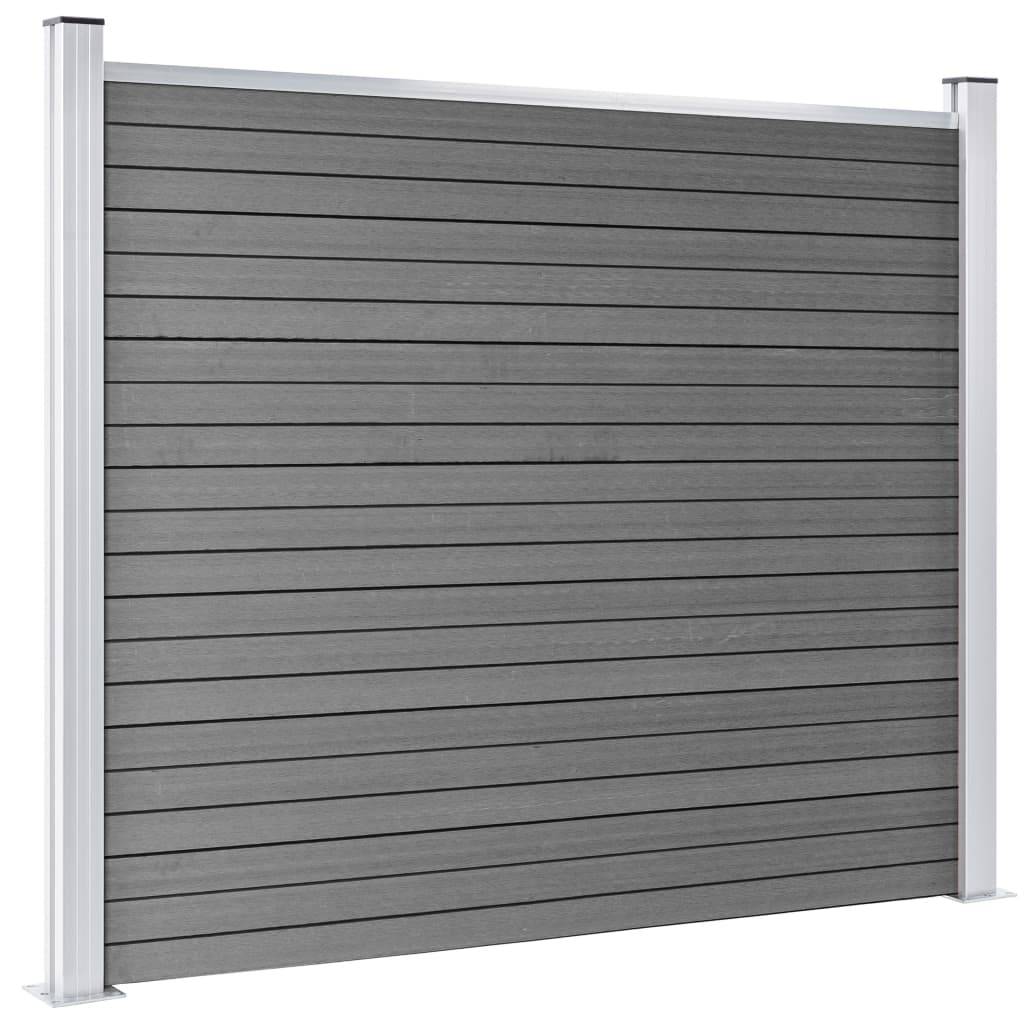 vidaXL Zaunelement Set WPC 353x146 cm Grau